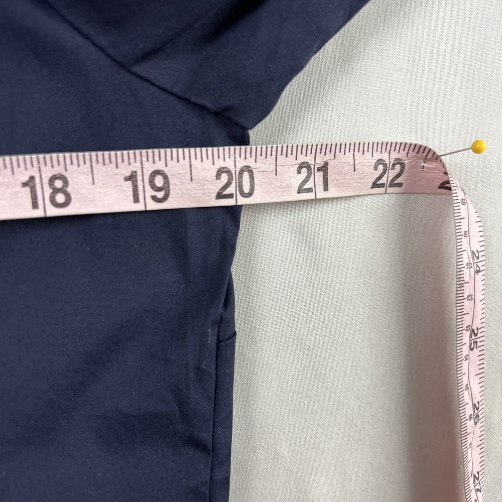 Ann Taylor Blouse Womens 14 Navy Blue Button Up Long Sleeve Capsule Wardrobe - Picture 10 of 13